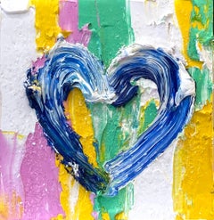 "My Jimmy Choo Heart" Diamond Dust Pop Art Oil Painting White Floater Frame