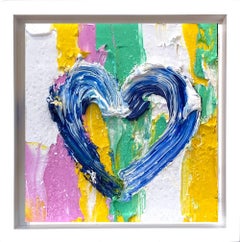 "My Jimmy Choo Heart" Diamond Dust Pop Art Oil Painting White Floater Frame