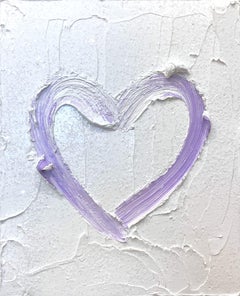 "My Diamond Heart" Lavender Pop Oil Painting Wood w White Floater Frame