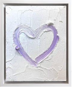 "My Lavender Diamond Heart" Pop Oil Painting Wood w White Floater Frame
