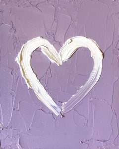 "My Lavender Heart" Contemporary Pop Oil Painting with Floater Frame