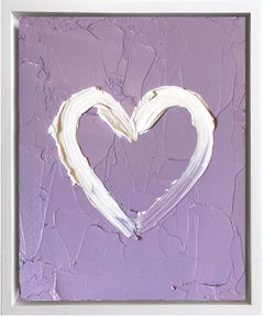"My Lavender Heart" Contemporary Pop Oil Painting with Floater Frame