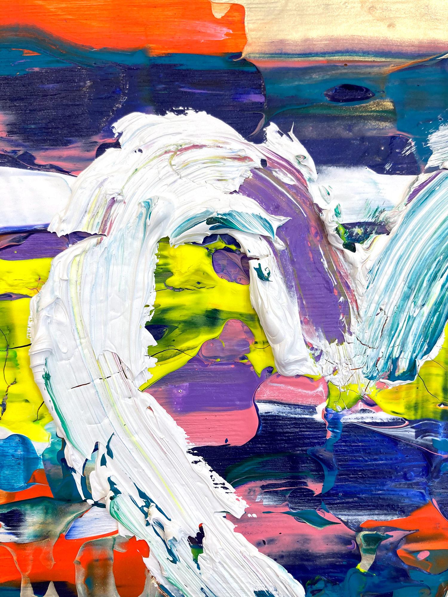 „My Let the Good Times Roll Heart“, Ölgemälde auf Holz mit weißem Floater-Rahmen (Zeitgenössisch), Painting, von Cindy Shaoul