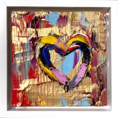 "My Little Havana Heart" Multicolor Contemporary Oil Painting w Floater Frame