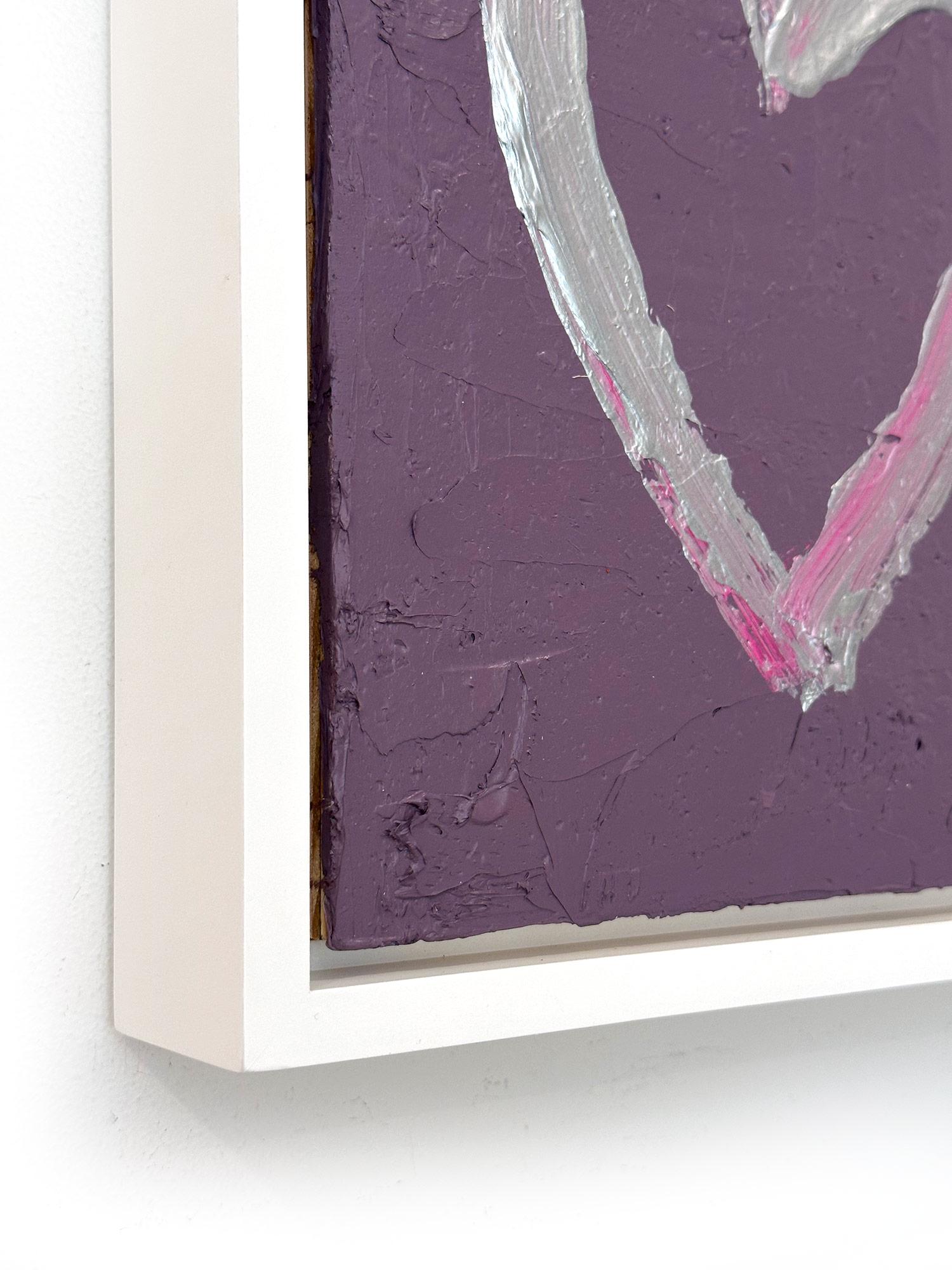 „My Love at First Sight Heart“ Buntes Pop-Art-Ölgemälde, Weißes Floater-Rahmen im Angebot 2