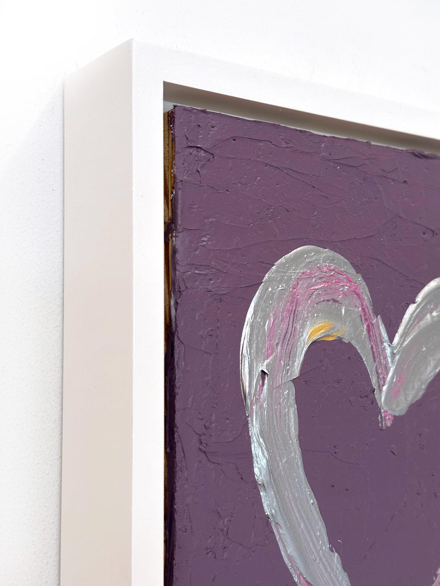 „My Love at First Sight Heart“ Buntes Pop-Art-Ölgemälde, Weißes Floater-Rahmen im Angebot 3