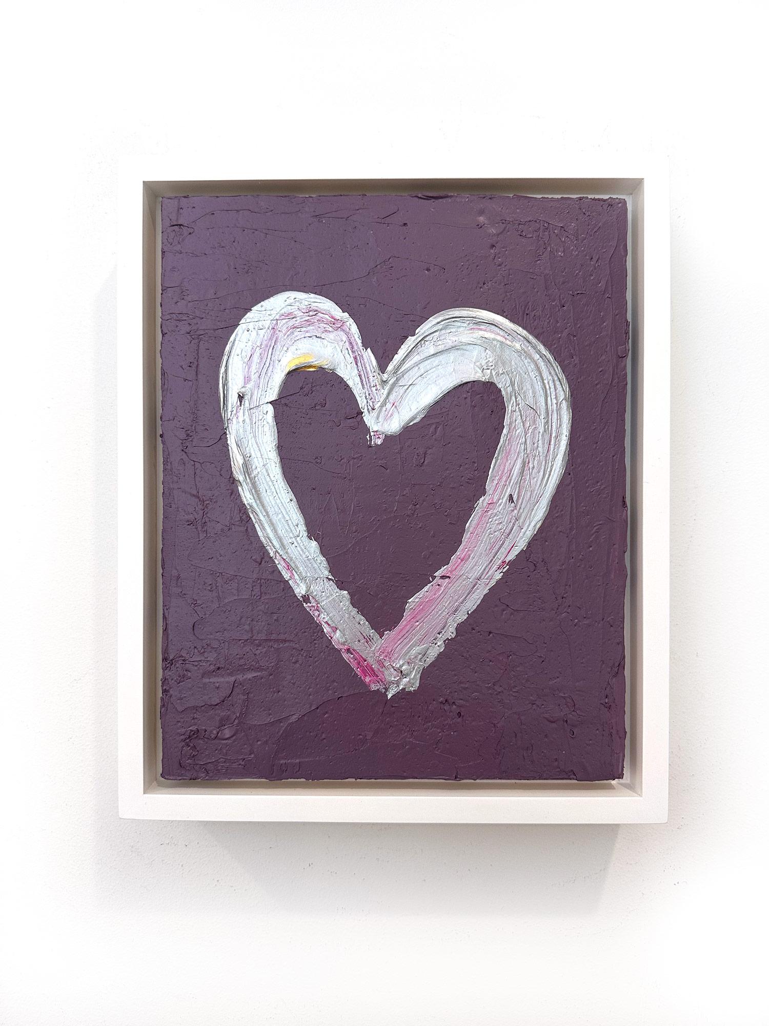 „My Love at First Sight Heart“ Buntes Pop-Art-Ölgemälde, Weißes Floater-Rahmen im Angebot 7