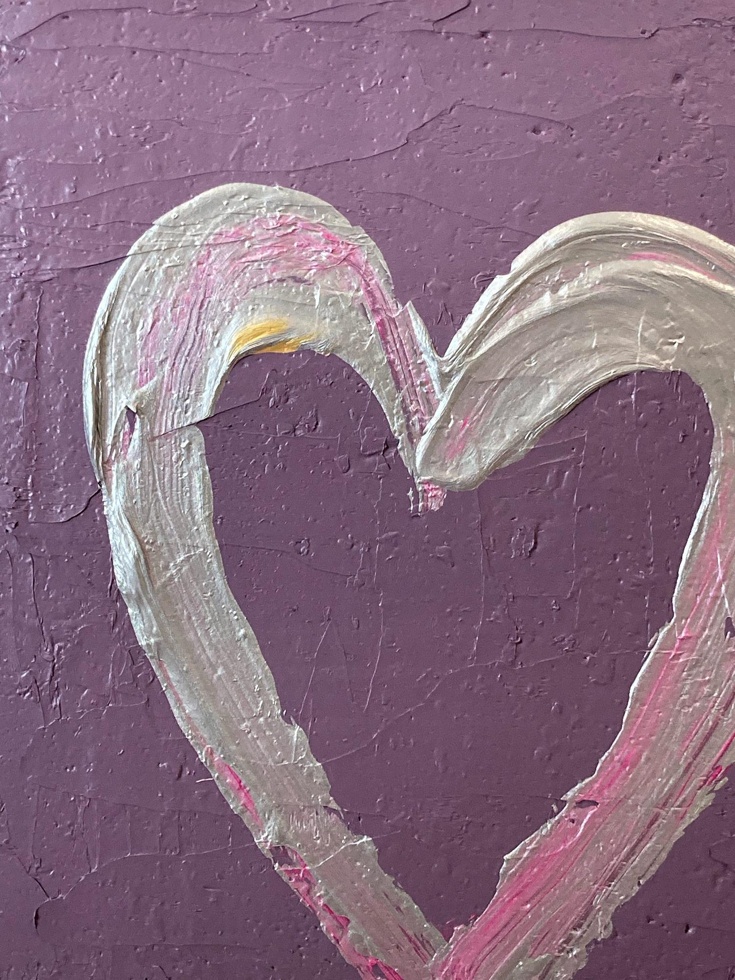 „My Love at First Sight Heart“ Buntes Pop-Art-Ölgemälde, Weißes Floater-Rahmen (Zeitgenössisch), Painting, von Cindy Shaoul