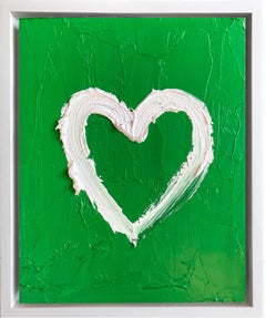 "My Lucky Heart" Contemporary Pop Art Oil Painting with Floater Frame