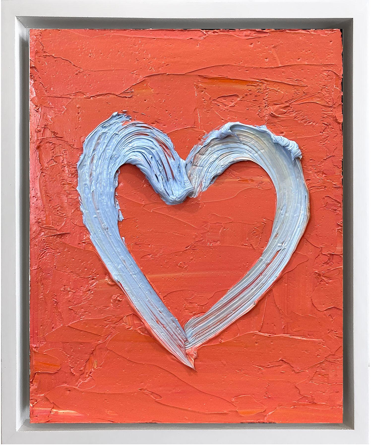Cindy Shaoul Abstract Painting – "My Lululemon Heart" Zeitgenössisches Pop Art Ölgemälde mit weißem Schweberahmen