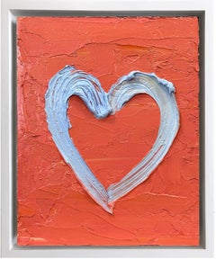 "My Lululemon Heart" Peinture à l'huile contemporaine Pop Art avec cadre flottant blanc