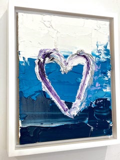 "My Maldives Heart" Colorful Contemporary Pop Oil Painting w Floater Frame