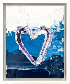 "My Maldives Heart" Colorful Contemporary Pop Oil Painting w Floater Frame