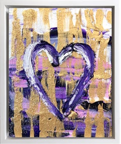"My Marie Antoinette Heart" Colorful Contemporary Oil Painting w Floater Frame