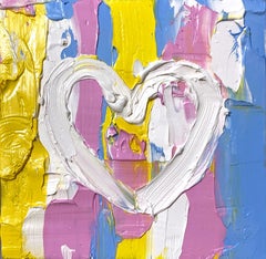 "My Memory Lane Heart" Colorful Abstract Oil Painting with Floater Frame