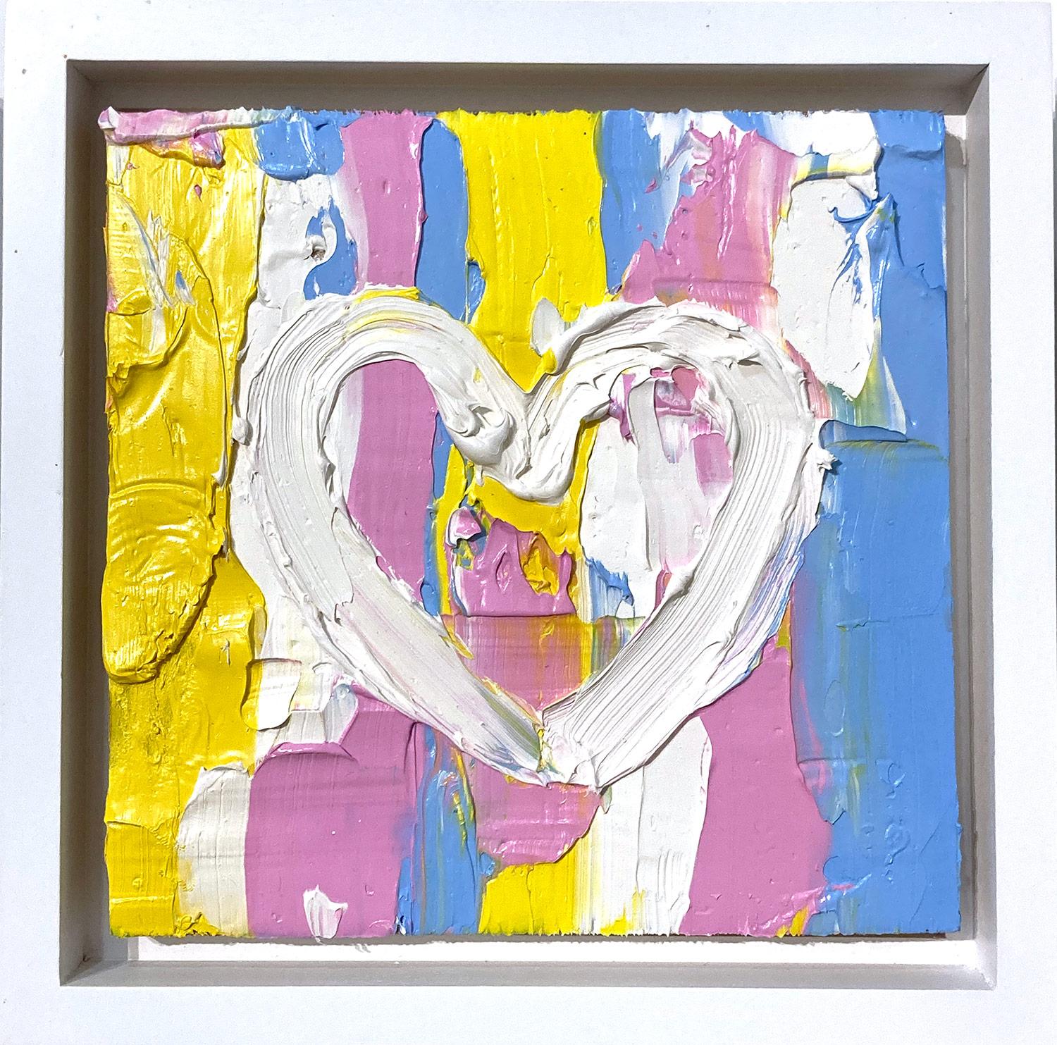 "My Memory Lane Heart" Colorful Abstract Oil Painting with Floater Frame