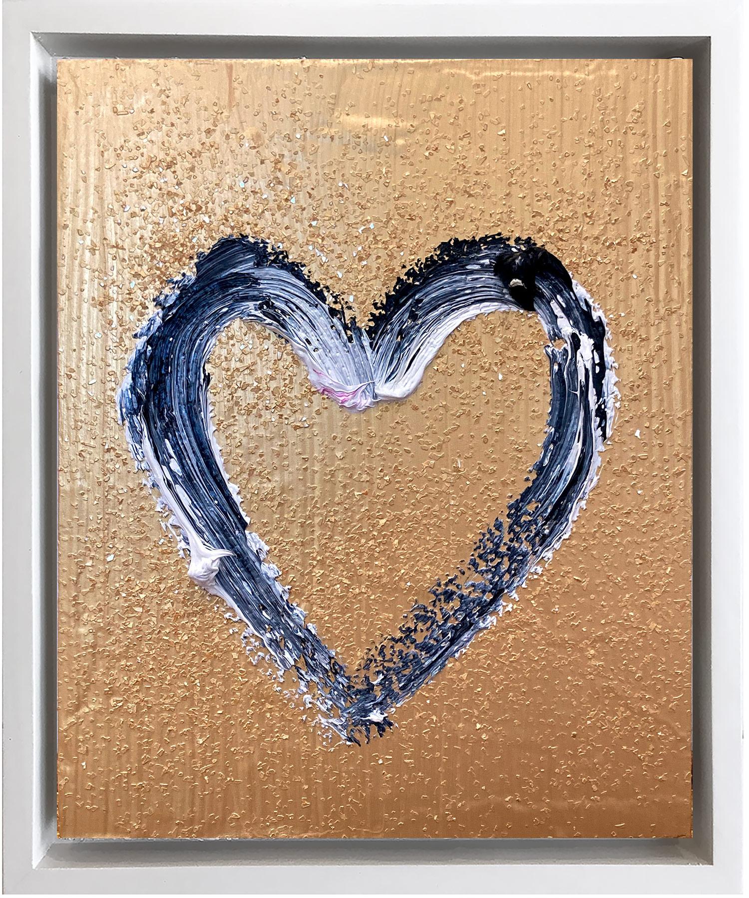 Cindy Shaoul Abstract Painting - "My Met Gala Heart" Contemporary Pop Oil Painting Wood with White Floater Frame