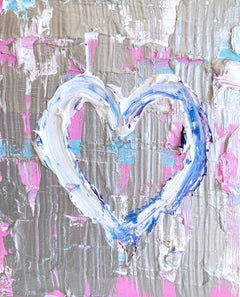 "My Morning Star Heart" Multicolor Contemporary Pop Oil Painting Floater Frame