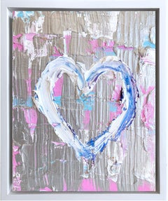 "My Morning Star Heart" Multicolor Contemporary Pop Oil Painting Floater Frame