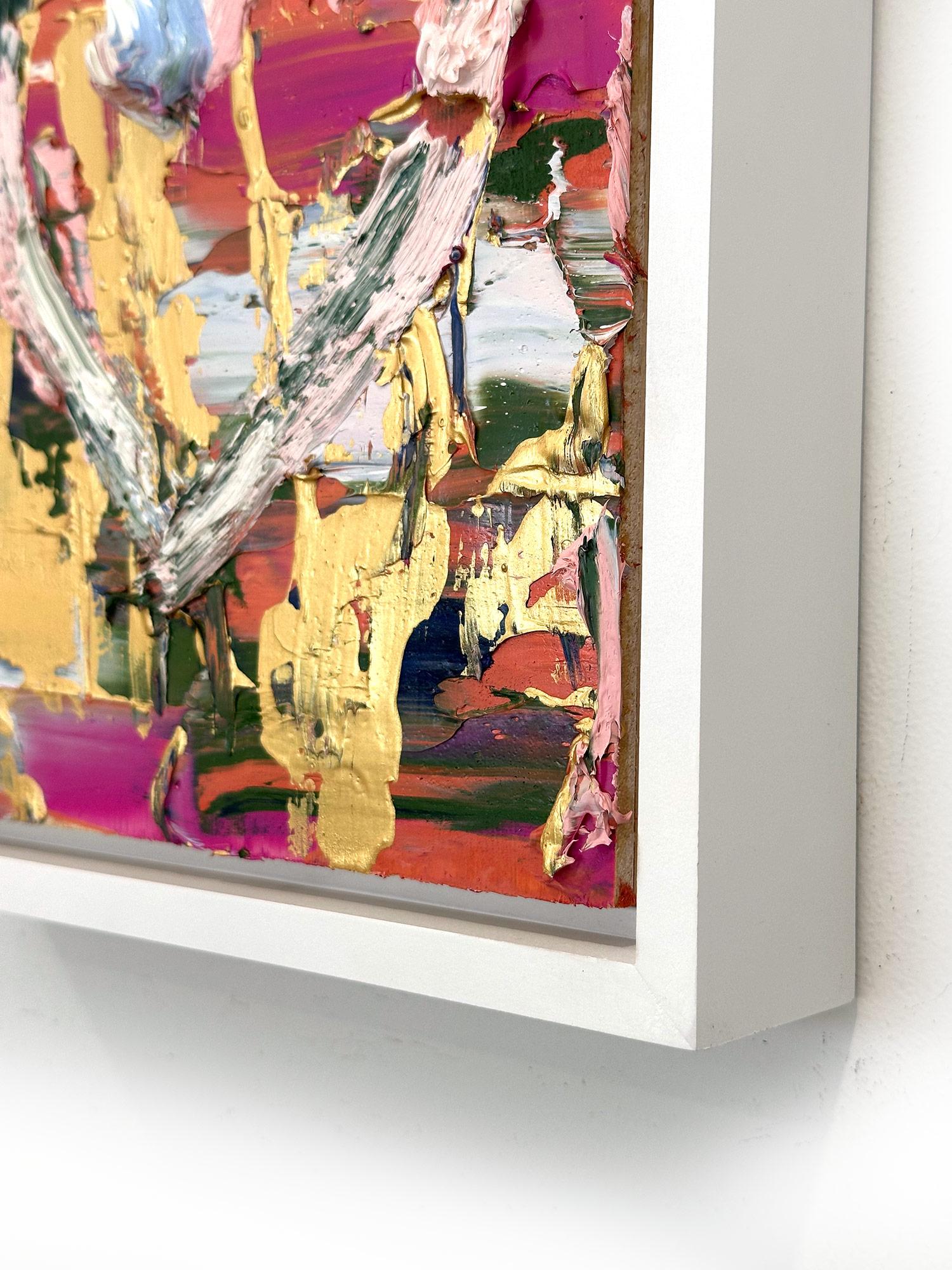 Peinture à l'huile Pop Art multicolore « My Oscar de la Renta Heart » avec cadre flottant blanc en vente 6