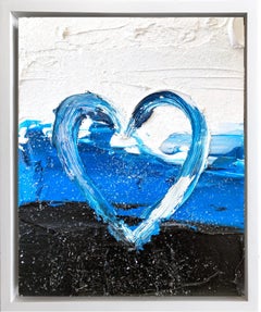 "My Out of this World Heart" Colorful Contemporary Oil Painting w Floater Frame