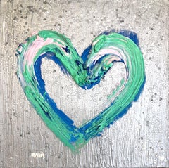 "My Penny Lane Heart" Colorful Pop Art Oil Painting with White Floater Frame