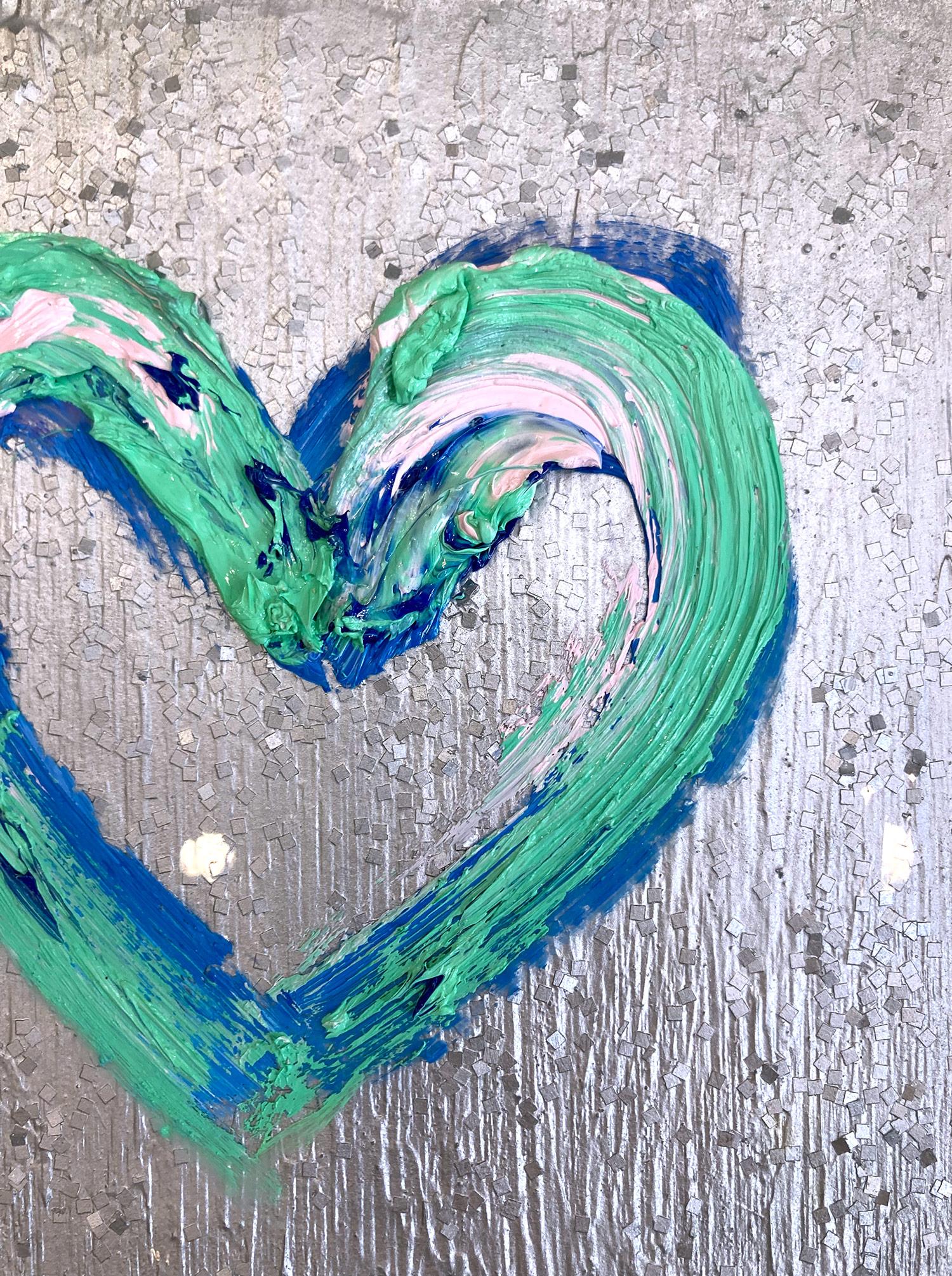 „My Penny Lane Heart“ Buntes Pop-Art-Ölgemälde mit weißem Floater-Rahmen (Zeitgenössisch), Painting, von Cindy Shaoul
