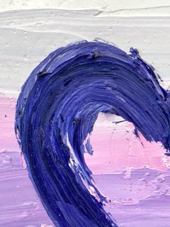 "My Periwinkle Ombre Heart" Purple Pop Art Oil Painting with White Floater Frame