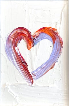 "My Petit Moulin Rouge Heart" Colorful Contemporary Oil Painting with Frame