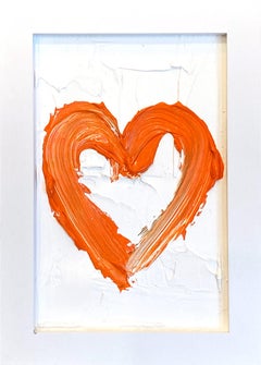 "My Petit Orange Soda Heart" Pop Art Contemporary Oil Painting with Frame