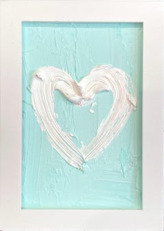 "My Petit Something from Tiffany's Heart" Contemporary Oil Painting with Frame