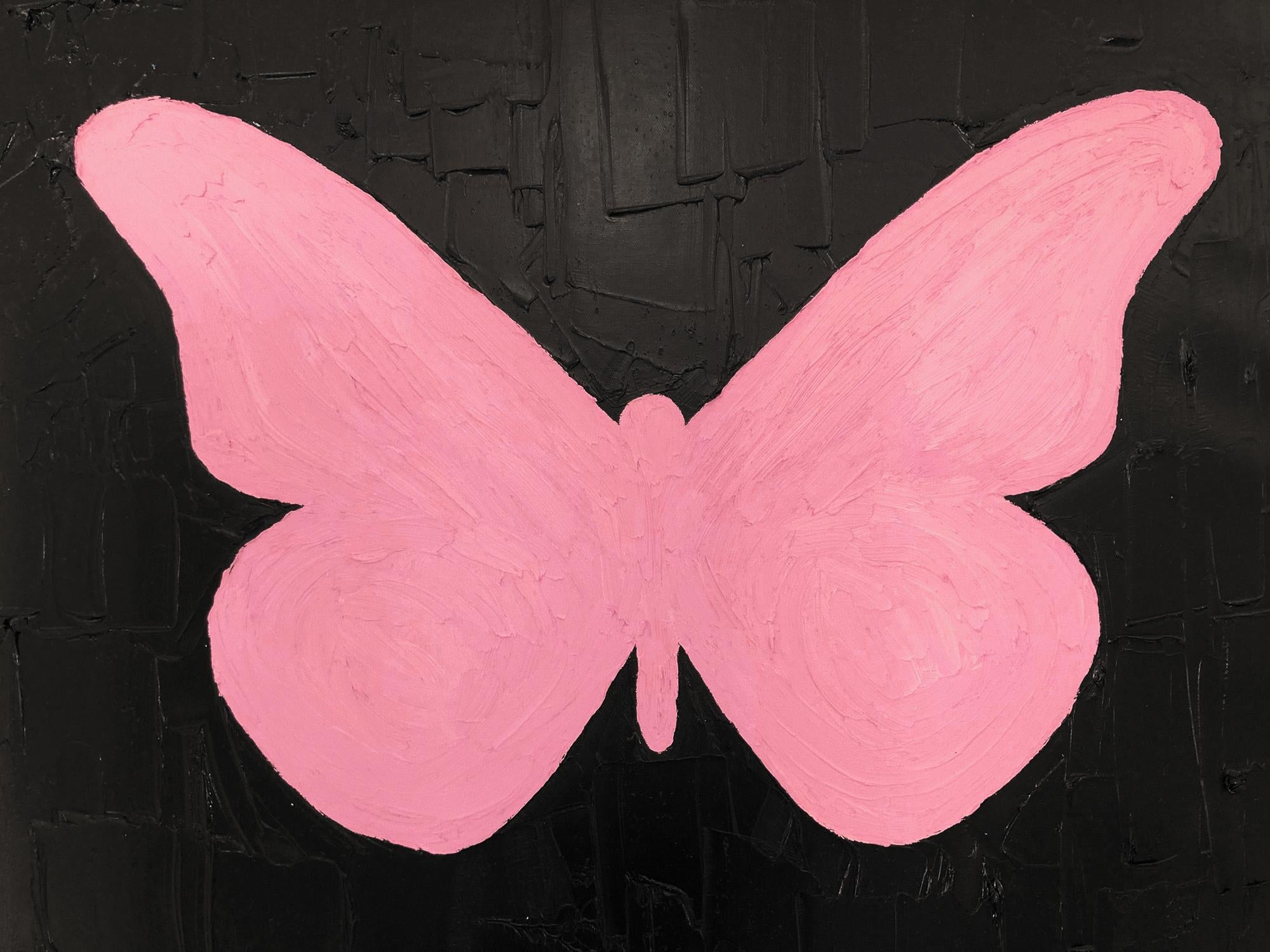 pink butterfly painting