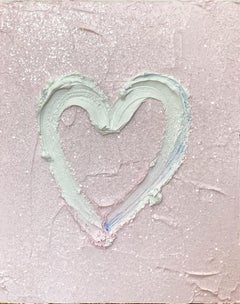 "My Pink Diamond Heart" Contemporary Pop Oil Painting with Floater Frame