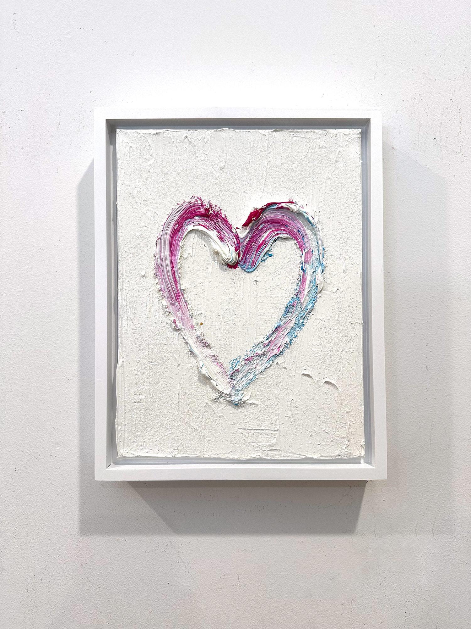 « My Pink Sparking Diamond Heart » Peinture Pop Art multicolore et cadre flottant en vente 6