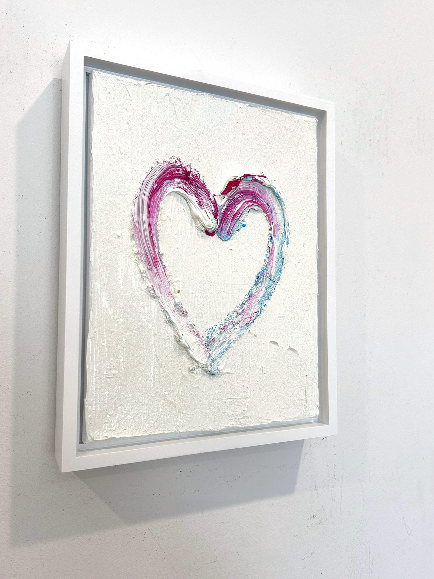 « My Pink Sparking Diamond Heart » Peinture Pop Art multicolore et cadre flottant en vente 8