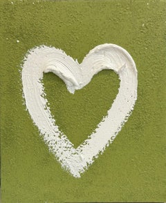 "My Pistachio Chip Heart" Pop Art Oil Painting Wood with White Floater Frame
