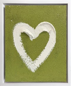 "My Pistachio Chip Heart" Pop Art Oil Painting Wood with White Floater Frame