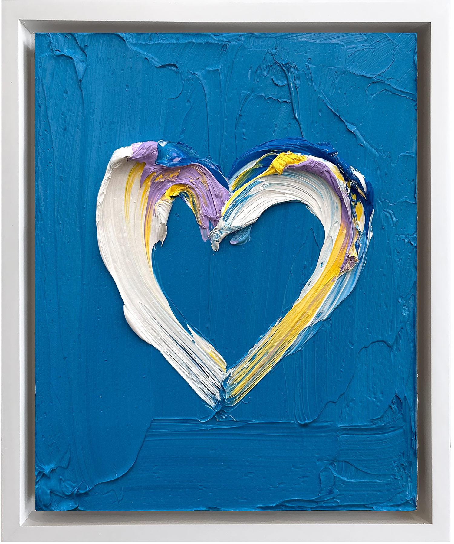 Cindy Shaoul Abstract Painting - "My Playful Heart" Contemporary Oil Painting on Wood White Floater Frame