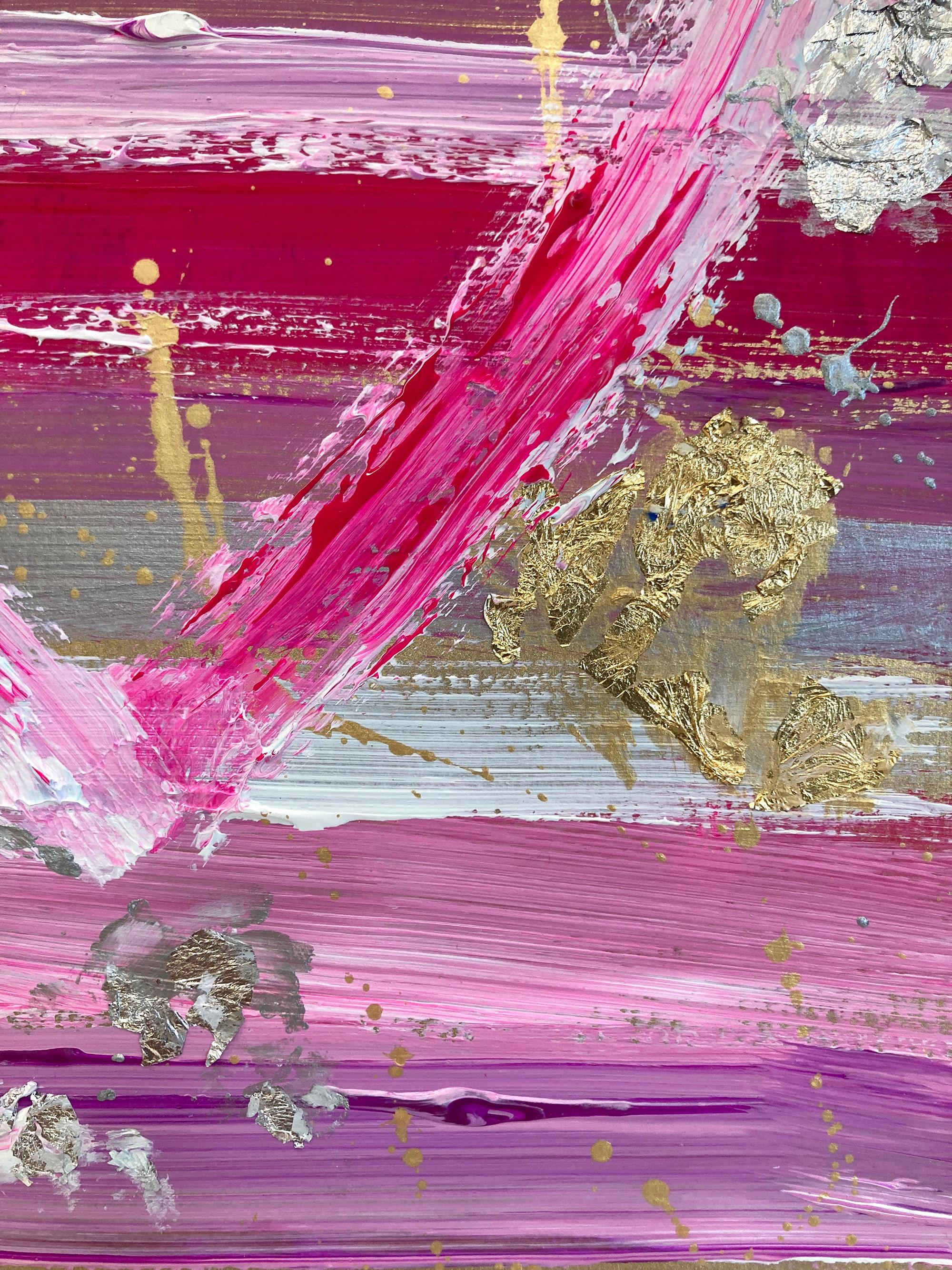 „My Princess Forever Heart“ Buntes Gemälde aus Acryl und Blattgold auf Papier im Angebot 3