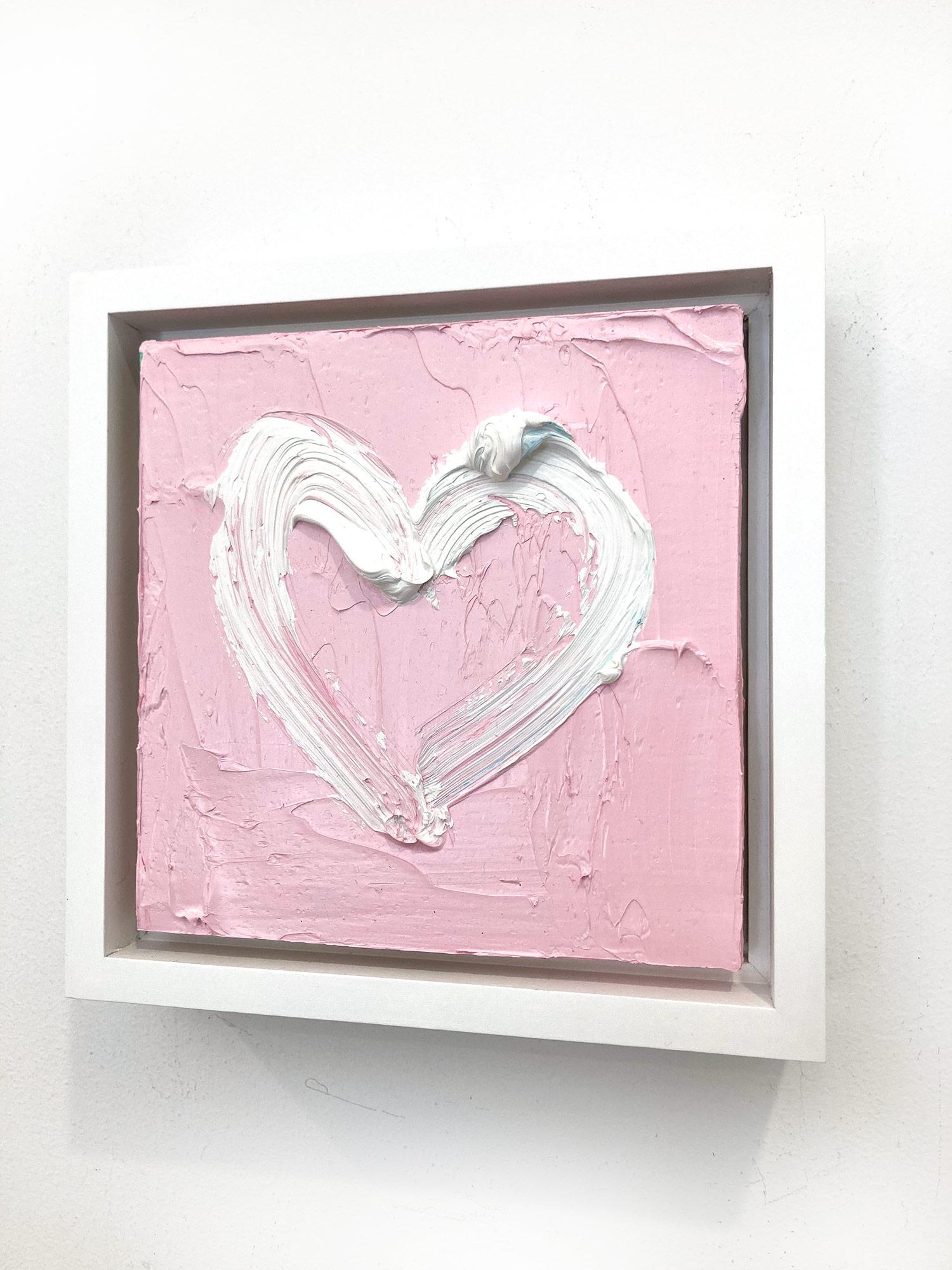 „My Princess Pink Heart“ Rosa Pop-Art-Ölgemälde mit weißem Floater-Rahmen im Angebot 6