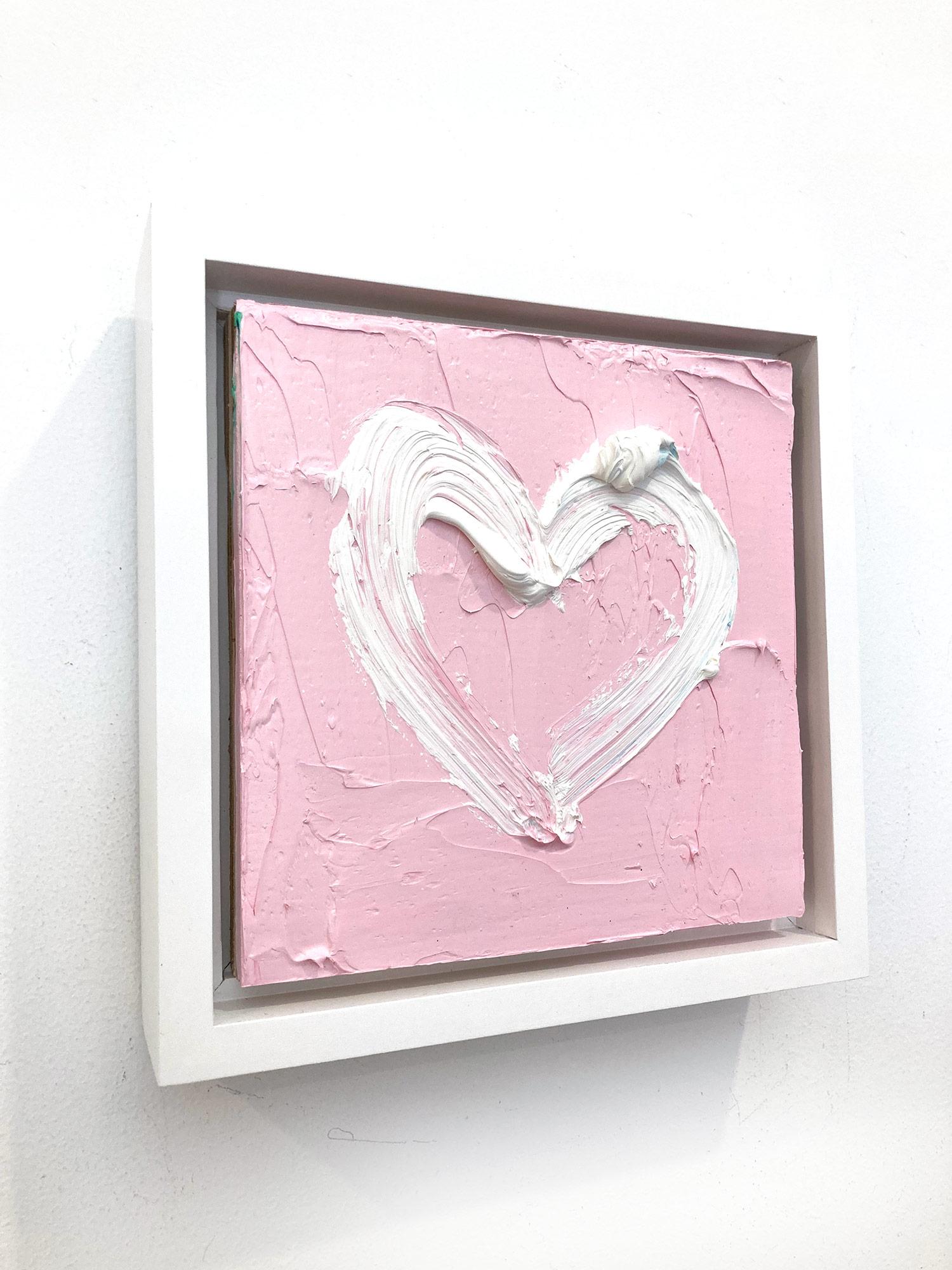 „My Princess Pink Heart“ Rosa Pop-Art-Ölgemälde mit weißem Floater-Rahmen im Angebot 7