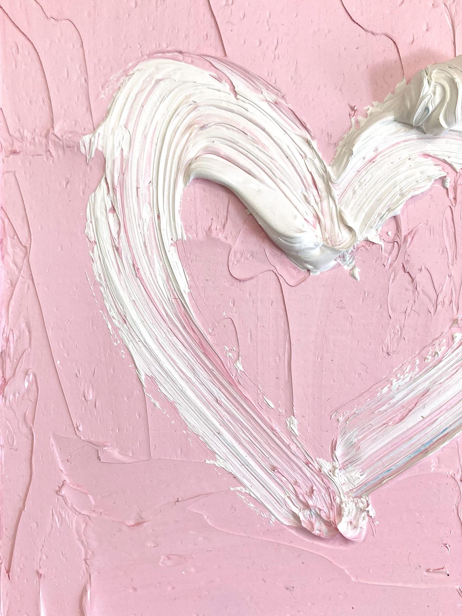 „My Princess Pink Heart“ Rosa Pop-Art-Ölgemälde mit weißem Floater-Rahmen – Painting von Cindy Shaoul