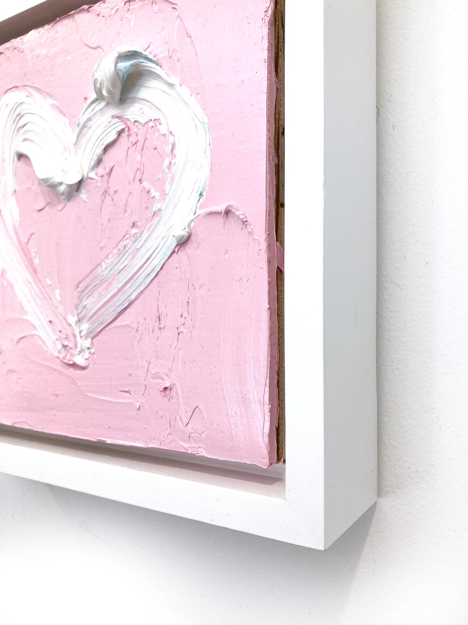 „My Princess Pink Heart“ Rosa Pop-Art-Ölgemälde mit weißem Floater-Rahmen im Angebot 2