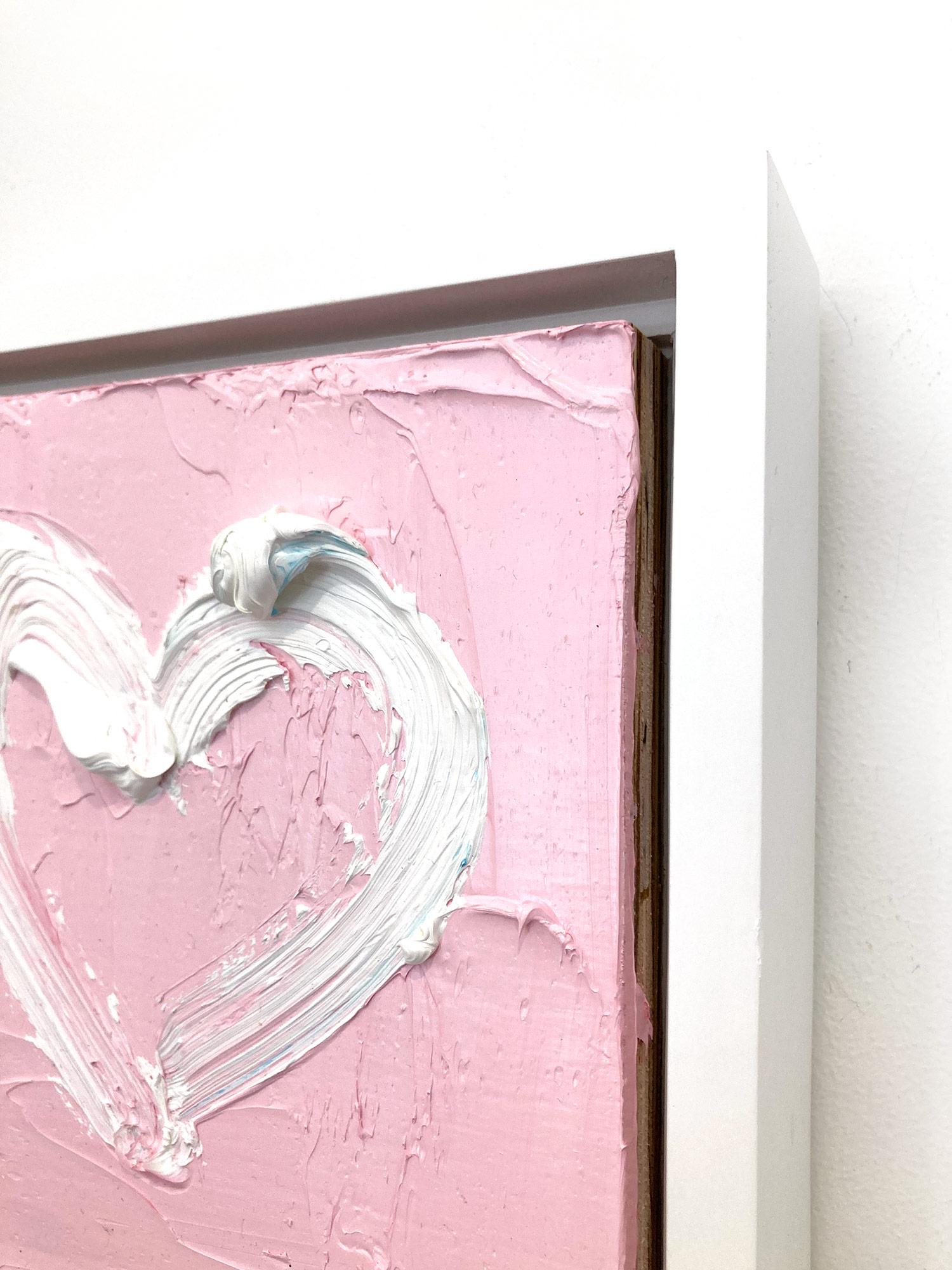 „My Princess Pink Heart“ Rosa Pop-Art-Ölgemälde mit weißem Floater-Rahmen im Angebot 3