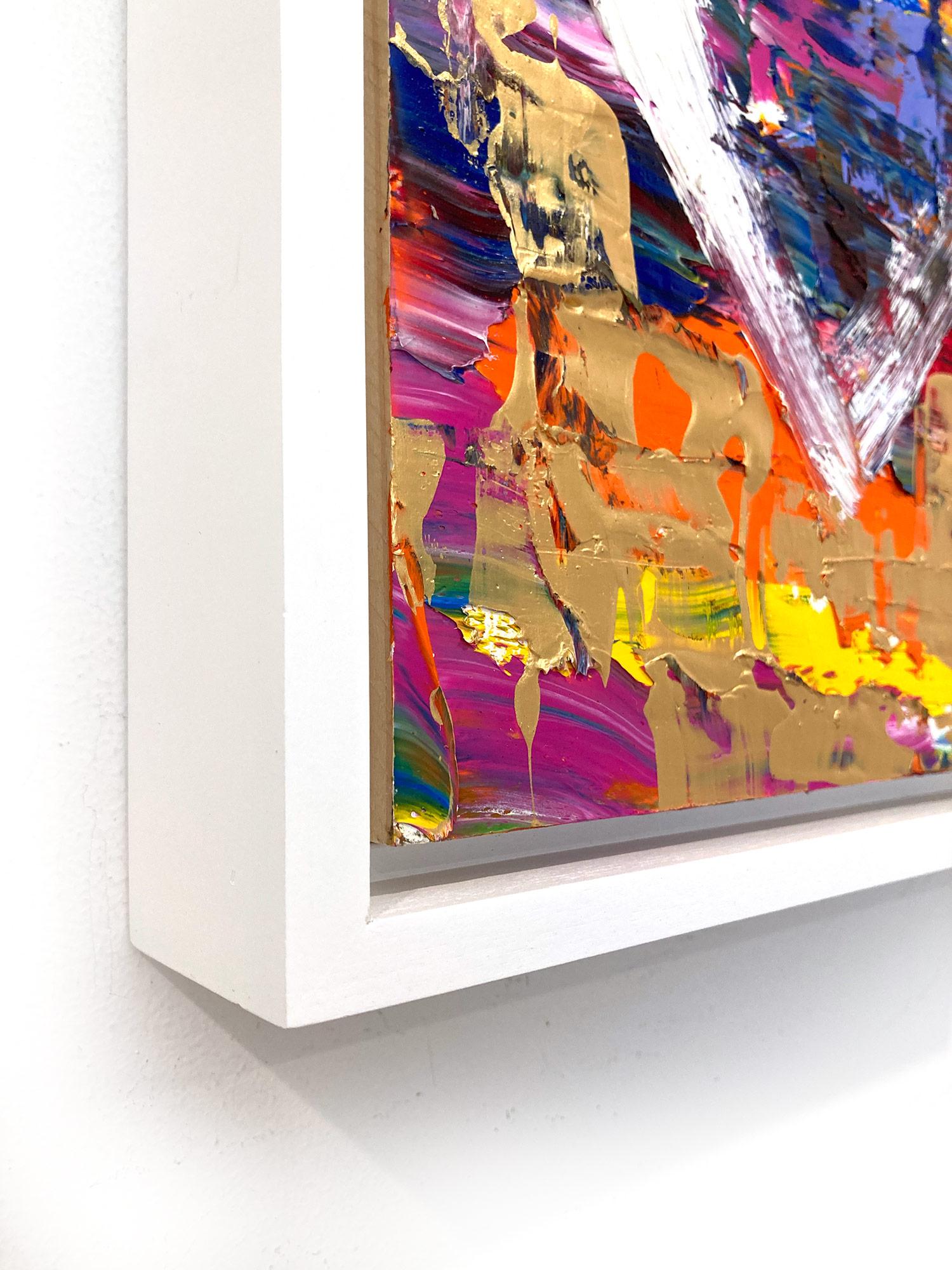 „Mein Renaissance-Herz“ Buntes Pop-Art-Ölgemälde mit weißem Floater-Rahmen im Angebot 3
