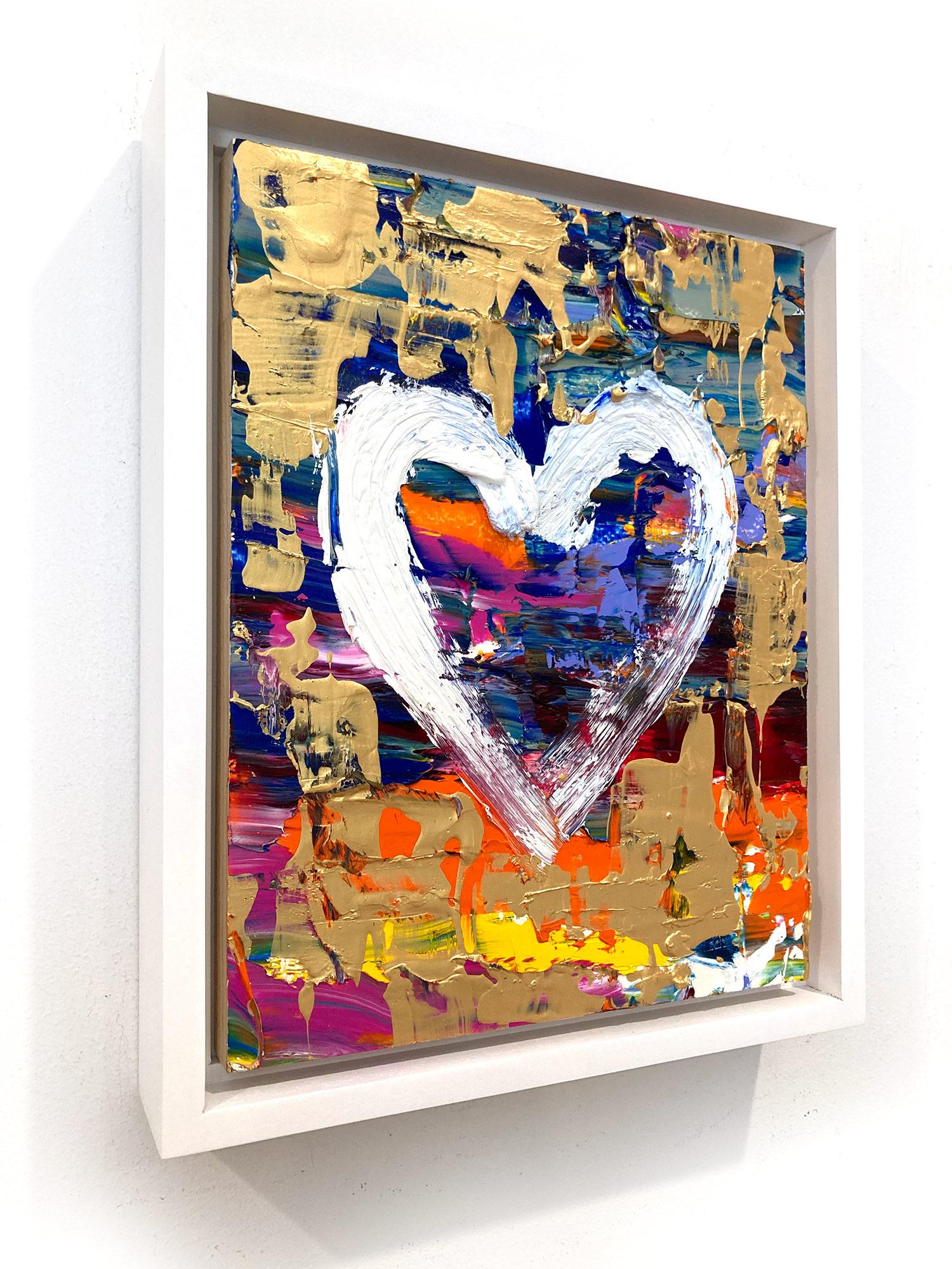 „Mein Renaissance-Herz“ Buntes Pop-Art-Ölgemälde mit weißem Floater-Rahmen im Angebot 10