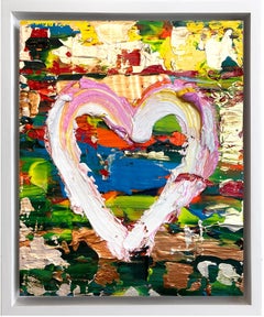 "My Dream On Heart" Contemporary Pop Oil Painting with Floater Frame