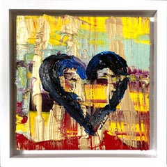"My Rock Candy Heart" Multicolor Contemporary Oil Painting w Floater Frame
