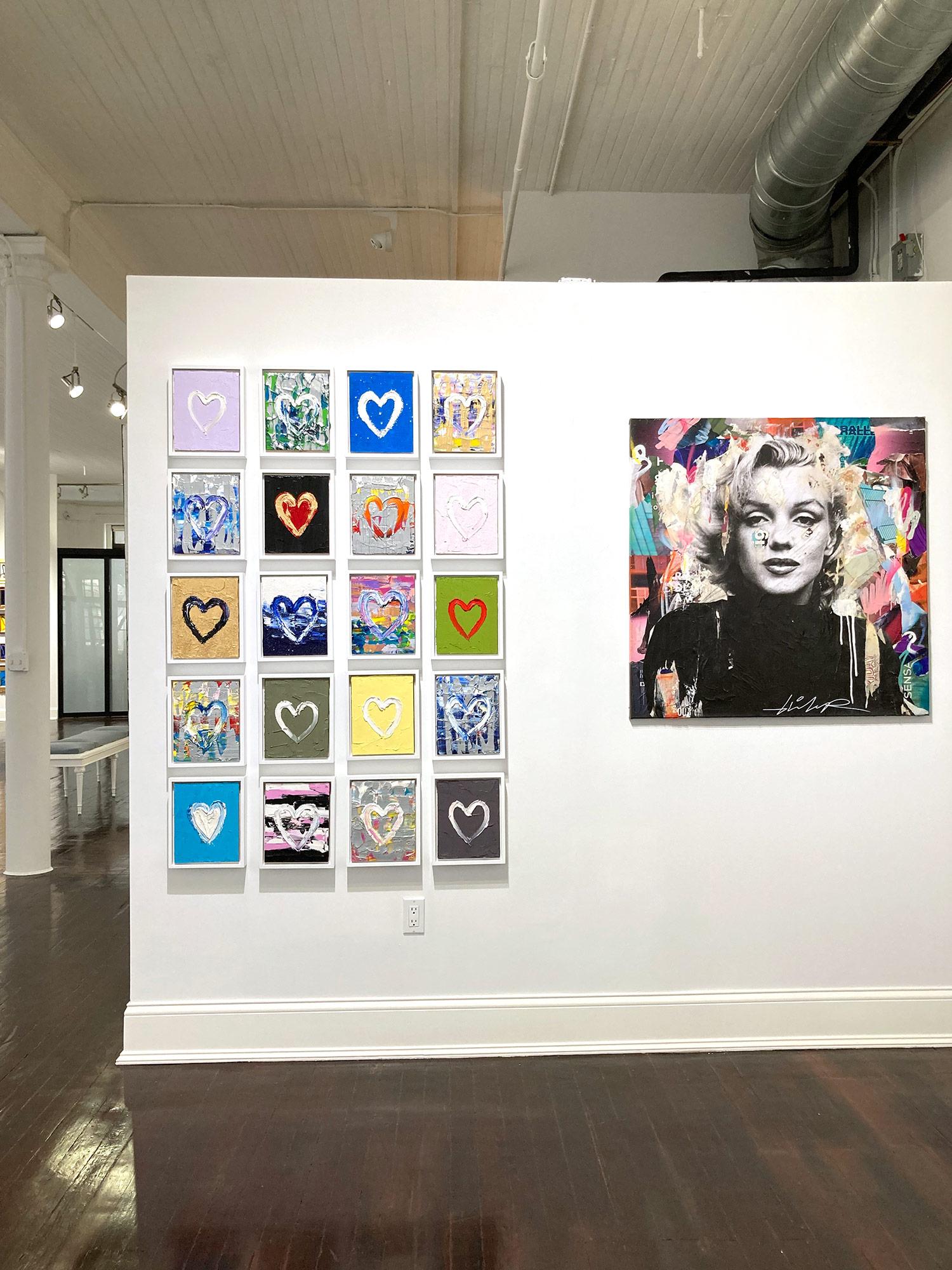 „My Rock Star Heart“ Buntes Pop-Ölgemälde auf Holz mit weißem Floater-Rahmen, farbenfrohes Ölgemälde im Angebot 12