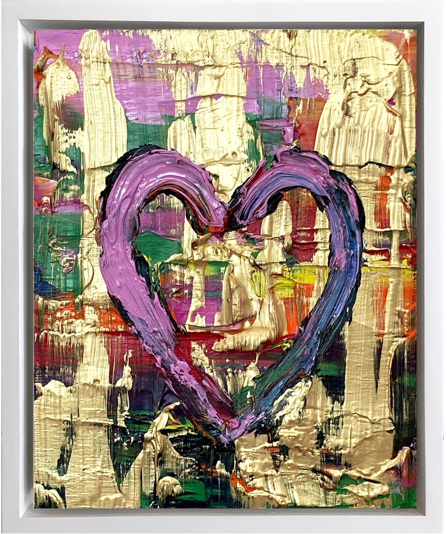 Cindy Shaoul Figurative Painting - "My Rolling Stone Heart" Contemporary Pop Oil Painting with Floater Frame
